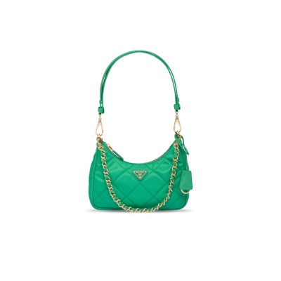 PRADA RE-EDITION 1995 PADDED SHOULDER BAG IN GREEN 1BC204 (23*17*6.5cm) 